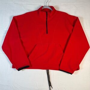 PINK Victoria Secrets 3/4 Zip-up Red Cropped Pullover Size Large